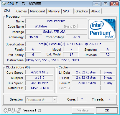 Процессор Intel Core 2 Duo Е5300