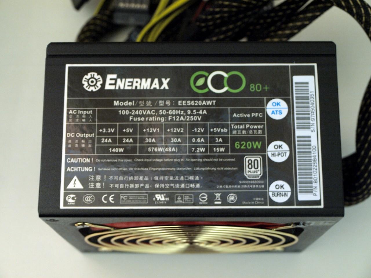 Обзор блока питания Enermax ECO80+ 620W