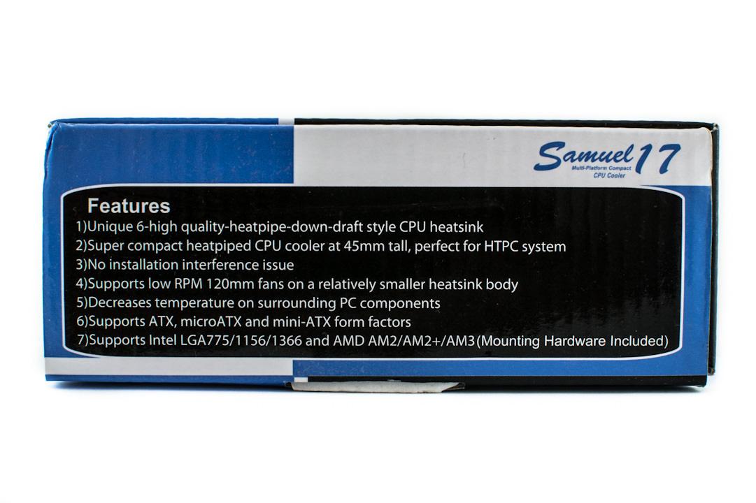 Обзор и тестирование процессорного кулера Prolimatech Samuel 17 для HTPC