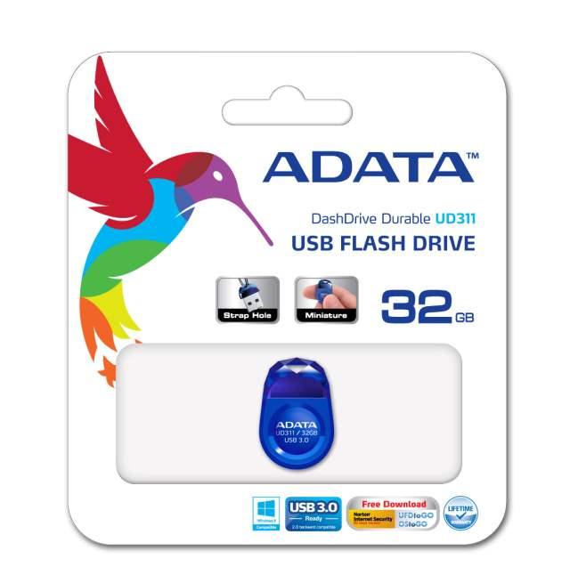 ADATA оснащает компактный USB флэш-накопитель DashDrive Durable UD311 скоростным интерфейсом USB 3.0
