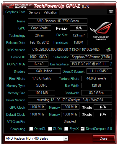 Sapphire Radeon HD 7770 Vapor-X