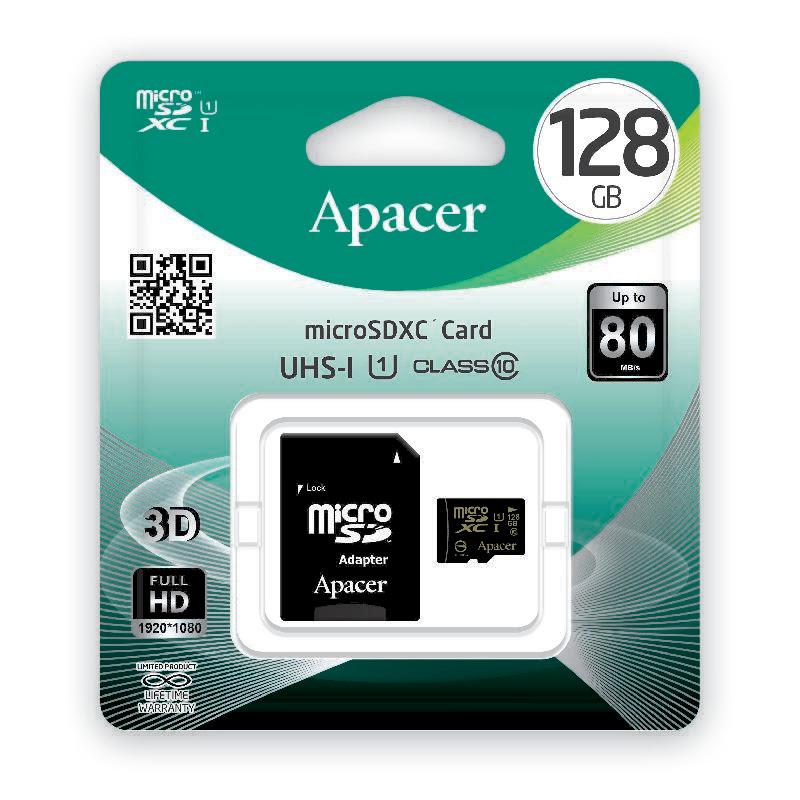 Apacer представляет карту памяти microSDXC 128GB