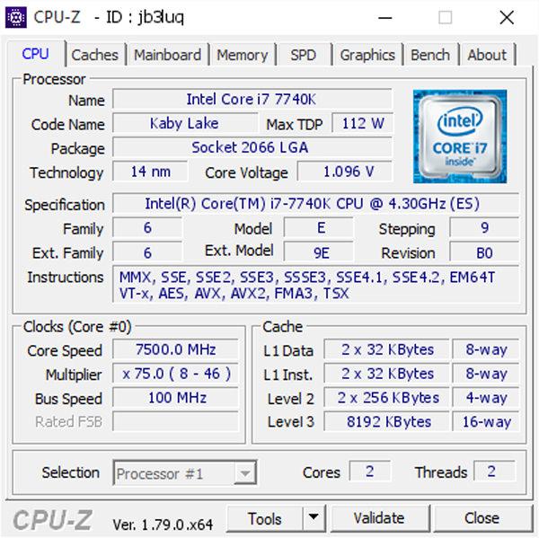Auros Intel Core i7 7740K 75 ghz 2