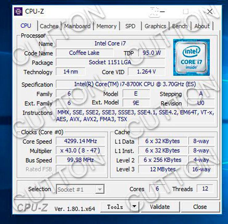 Intel Core i7 8700K 6