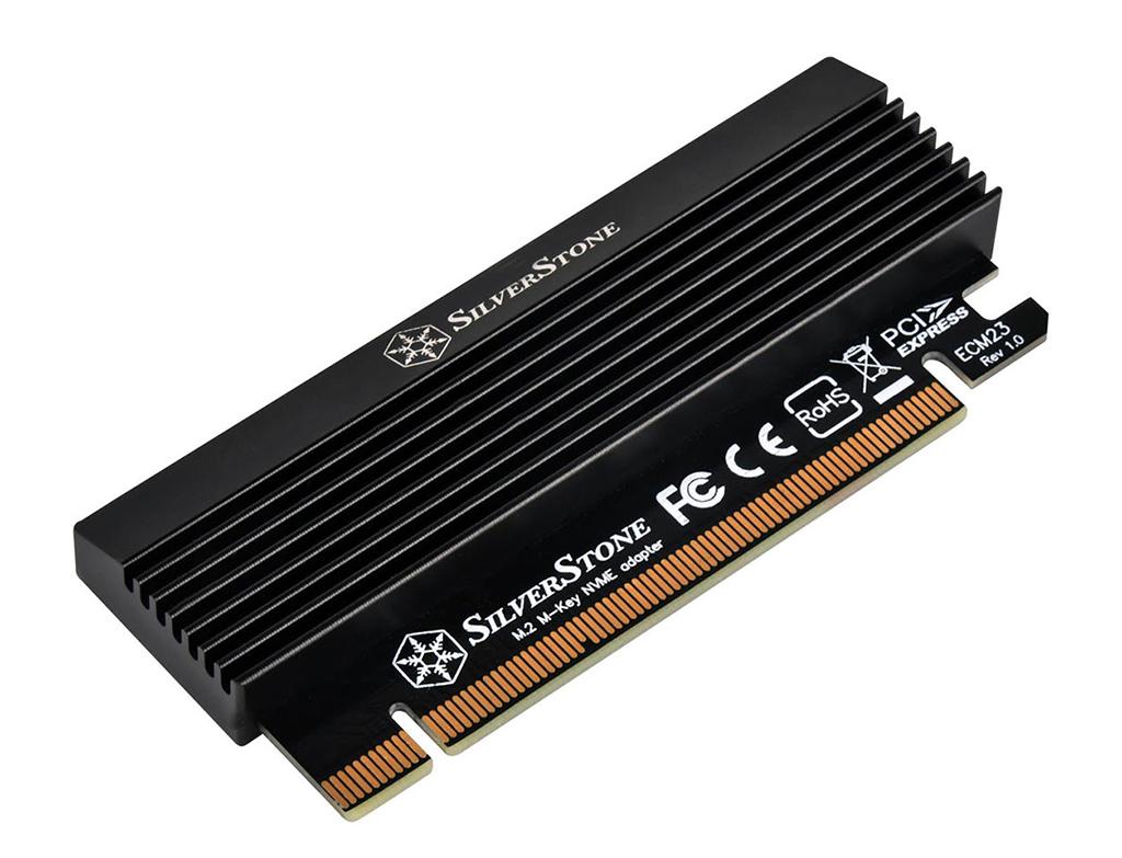 SilverStone ECM23 – M.2-адаптер с радиатором, позволяющий вставить накопитель в PCI-E слот как картридж