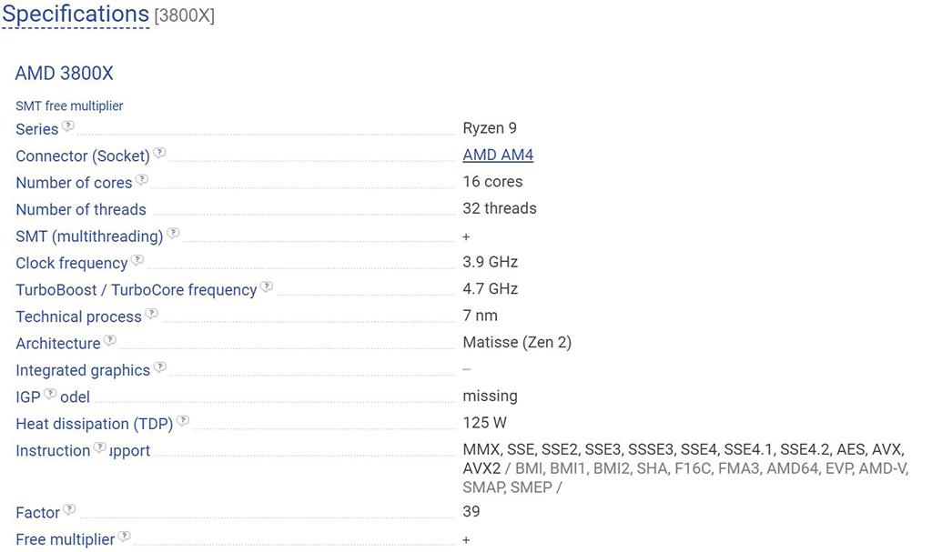 E-Katalog ненароком рассекретил все характеристики процессоров AMD Ryzen 3000 (Matisse)