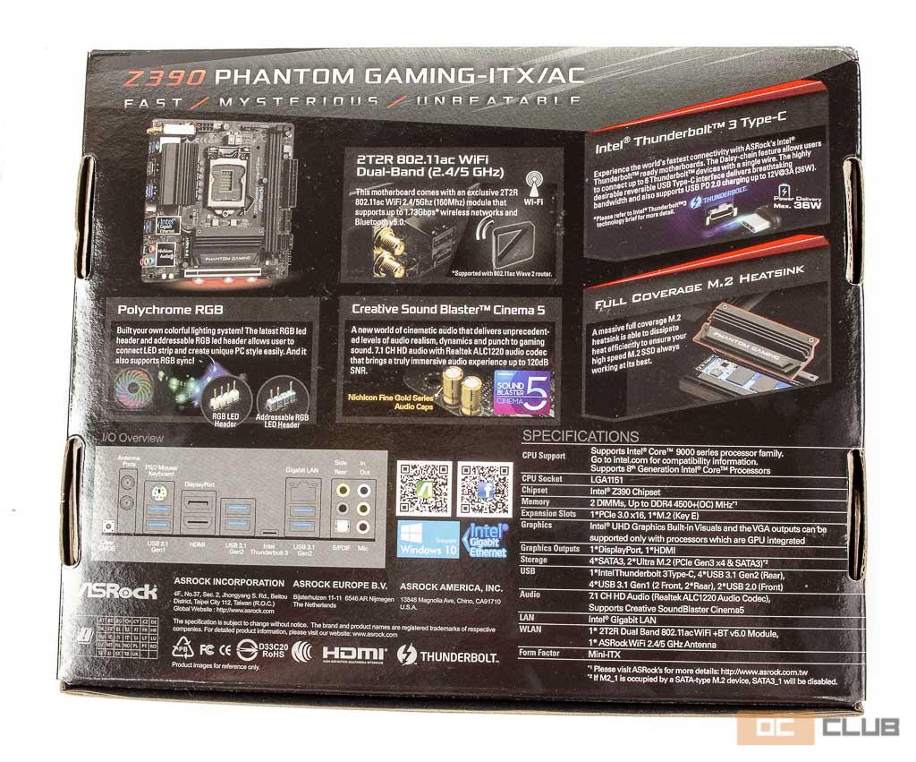 Обзор материнской платы ASRock Z390 Phantom Gaming-ITX/ac. Фазы бывают разные