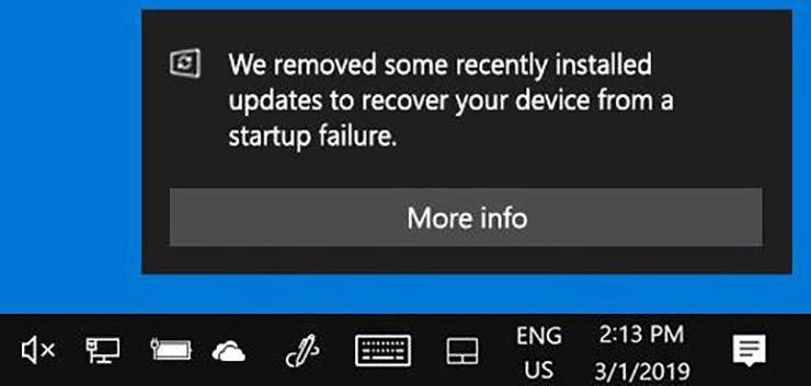 Windows 10 автоматически удалит обновления, которые вызывают проблемы