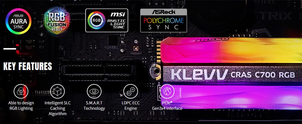 KLEVV CRAS C700 RGB – самые подсвечиваемые M.2-накопители