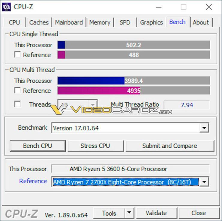 AMD Ryzen 5 3600 и тесты в CineBench и CPU-Z