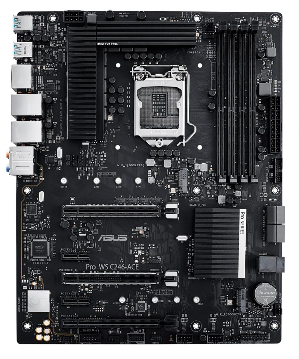 Плата ASUS Pro WS C246-Ace работает с любыми процессорами в исполнении LGA1151-v2
