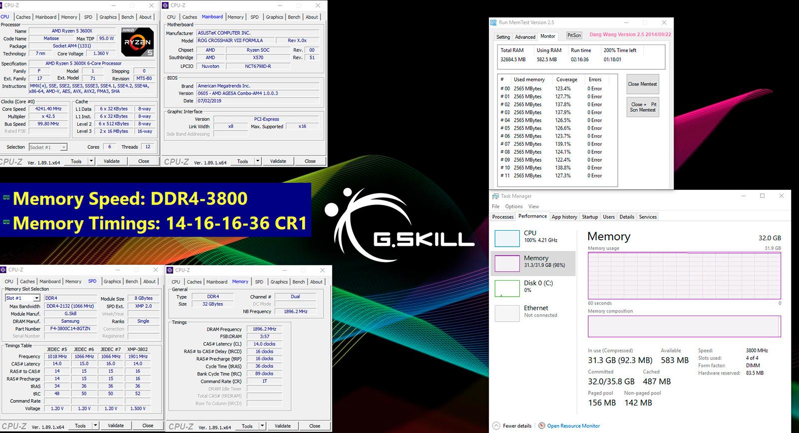 G.Skill предлагает память Trident Z Neo DDR4-3800 для процессоров Ryzen 3000 с очень низкими таймингами