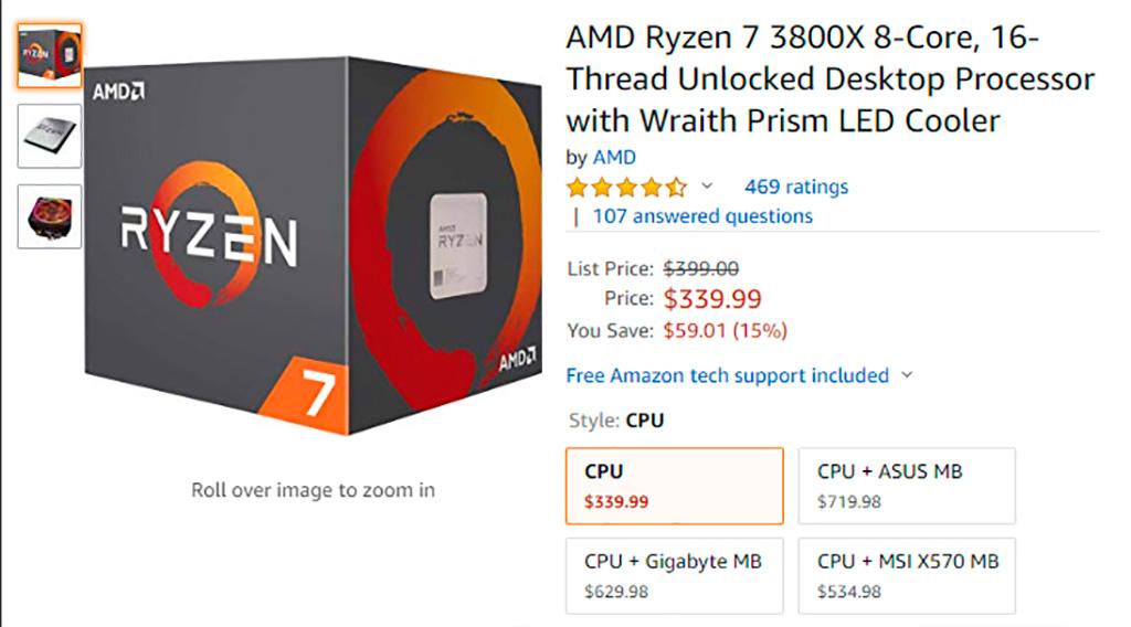 Процессоры AMD Ryzen 3000 просели в цене