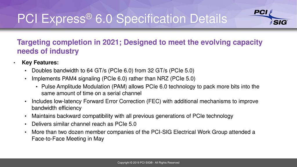 Интерфейс PCI-Express 6.0 добрался до ревизии 0.5