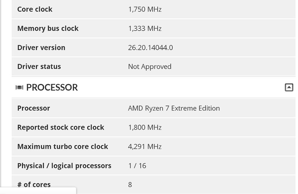 Замечен мобильный процессор AMD Ryzen 7 Extreme Edition