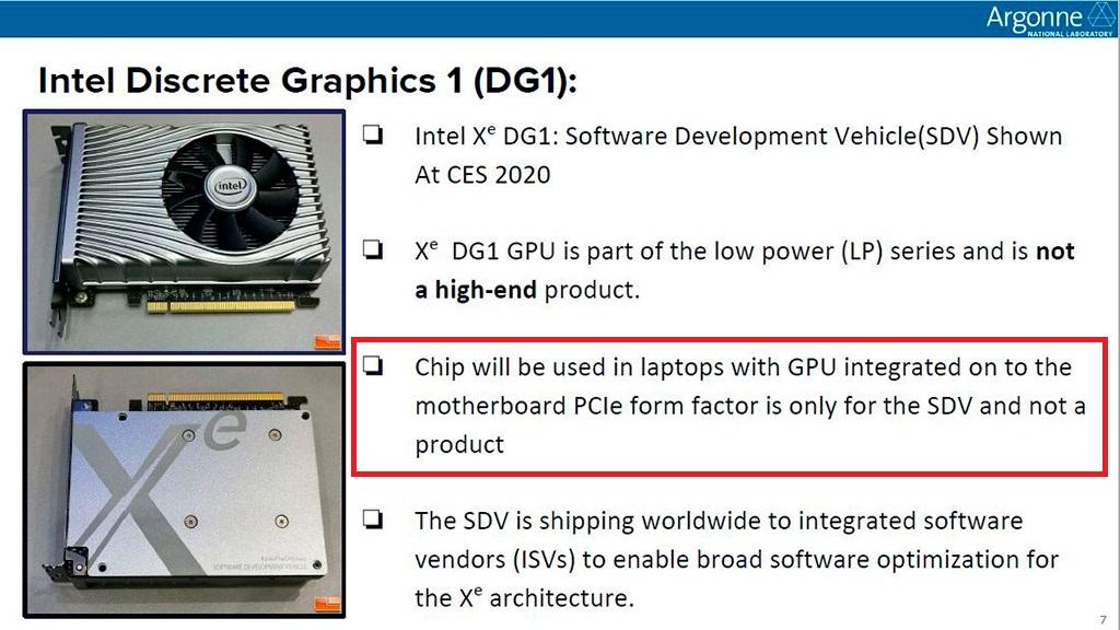 Видеокарта Intel Xe DG1 не появится в виде PCI-Express адаптера
