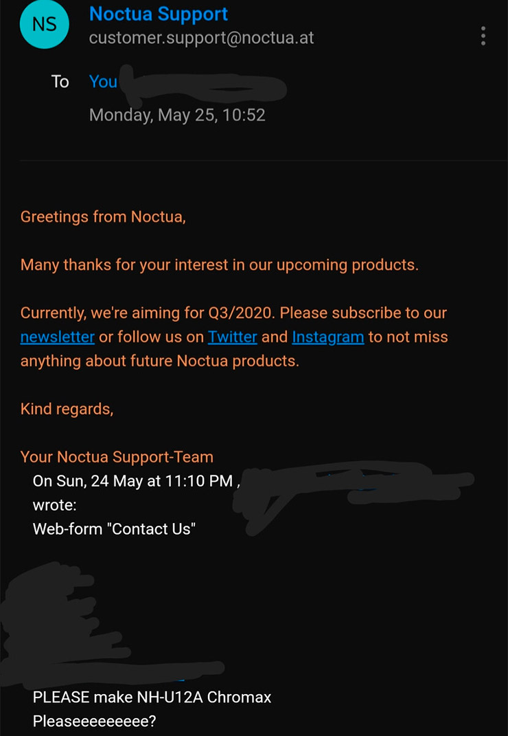 Чёрный аки ночь кулер Noctua NH-U12A в версии chromax.black выйдет до конца лета