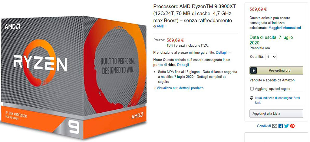 Amazon подтверждает: AMD Ryzen 3000XT поступят в продажу 7 июля