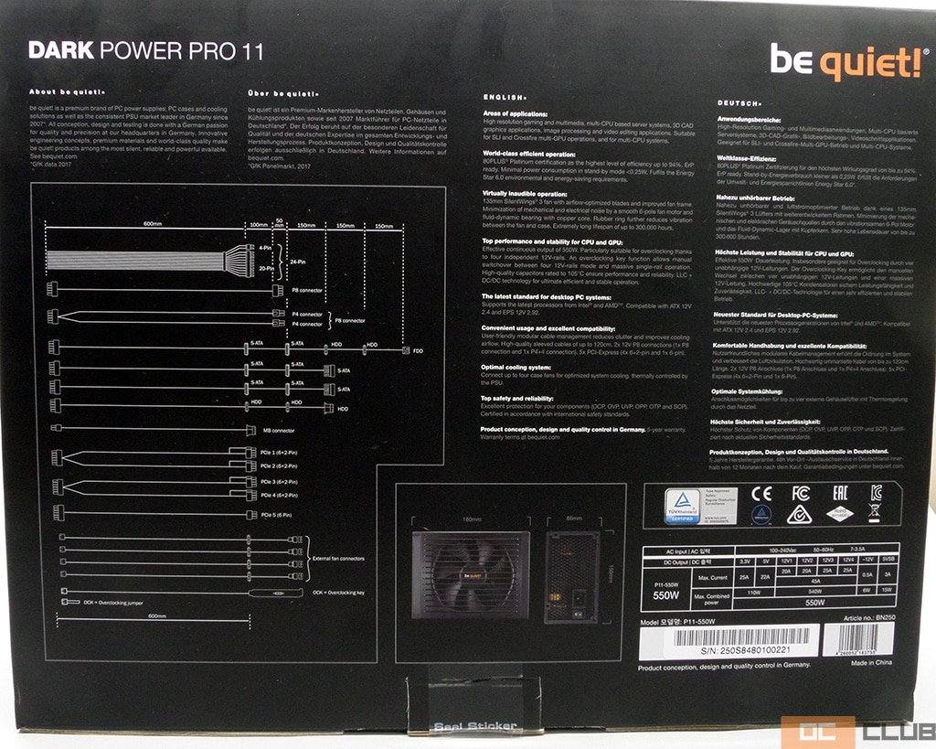 Be Quiet! Dark Power Pro 11 550 Вт: обзор. Тише только совсем без вентилятора