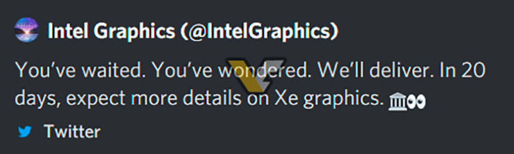Intel грозится в течении 20 дней что-то рассказать о Xe Graphics, но это не точно