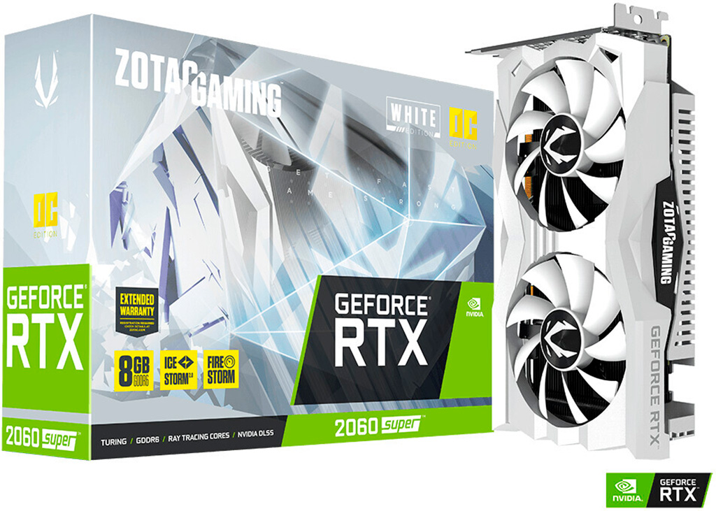 Zotac GeForce RTX 2060 Super OC White Edition выполнена в снежно-белом дизайне