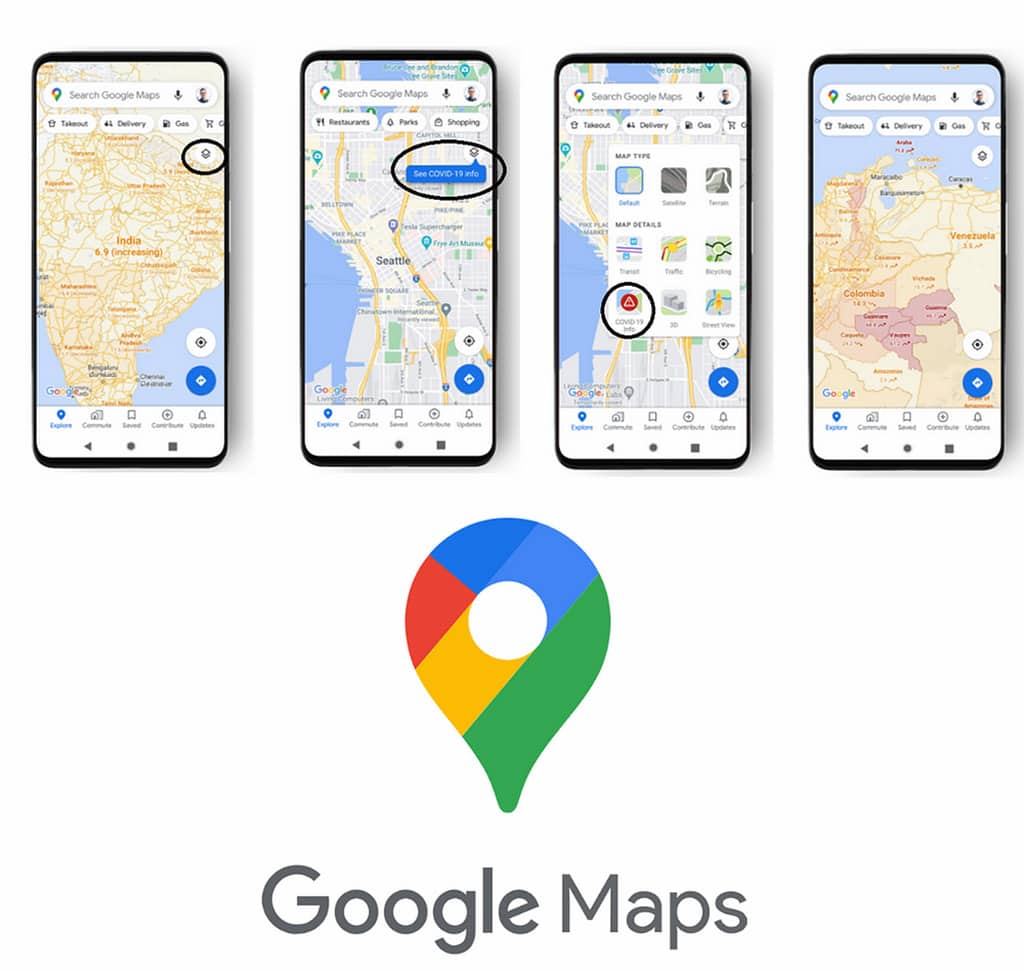 Антивирусная навигация: в Google Maps появилась карта распространения Covid-19