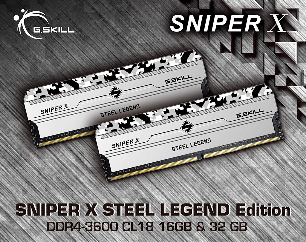 G.SKILL готовит комплекты ОЗУ Sniper X ASRock Steel Legend Edition