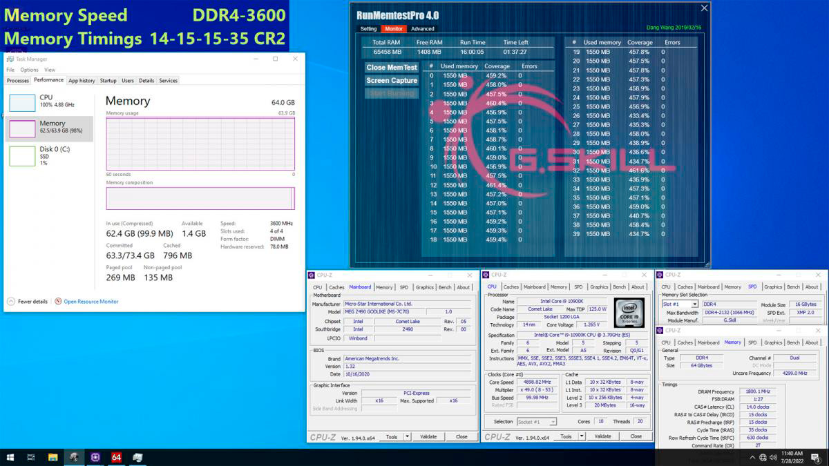 G.Skill анонсировала целую пачку оперативной памяти DDR4-3600 с экстремально низкими задержками CL14