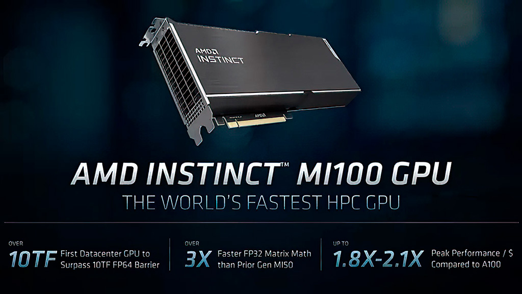AMD анонсировала ускоритель Instinct MI100 – самый быстрый в мире HPC GPU