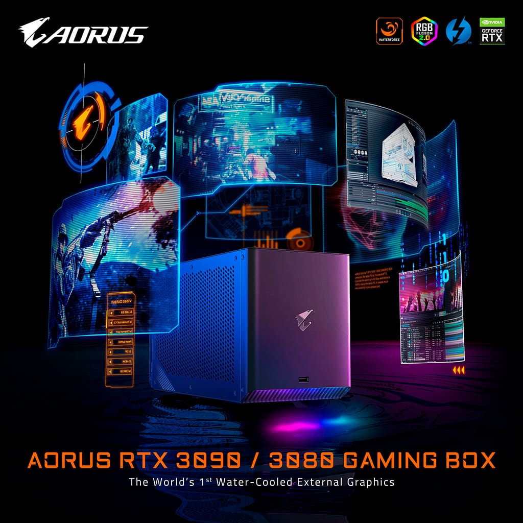 Gigabyte анонсировала Aorus RTX 3080/3090 Gaming Box – первые внешние видеокарты с предустановленной СЖО