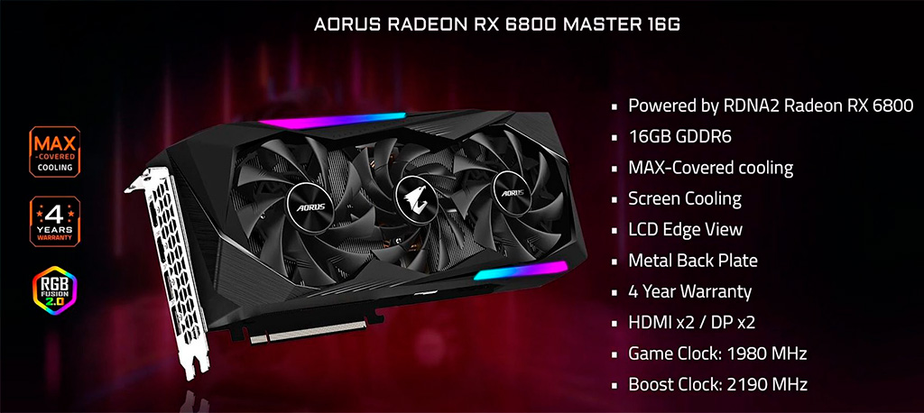 Gigabyte назвала рекомендованные цены своих нереференсных Radeon RX 6800 (XT)