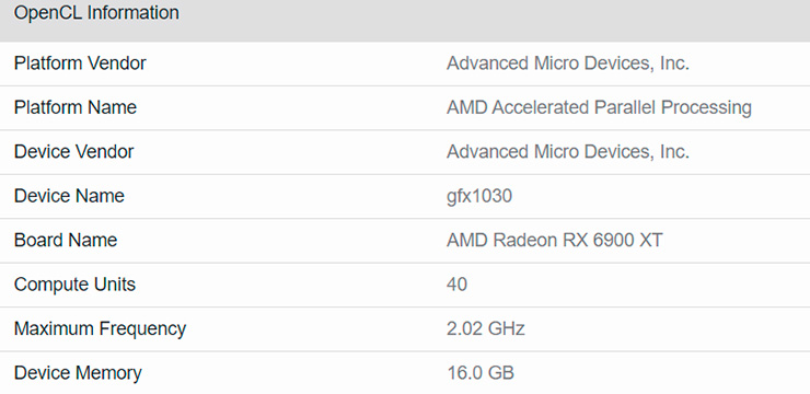 В Geekbench флагманская Radeon RX 6900 XT на 12% быстрее Radeon RX 6800 XT