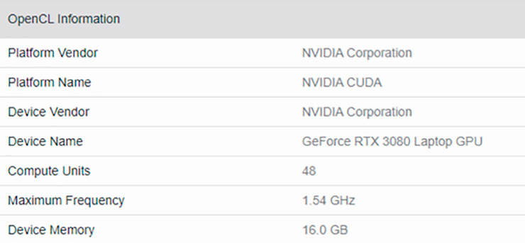 GeForce RTX 3080 Mobile получит 6144 CUDA-ядер и 16 ГБ видеопамяти