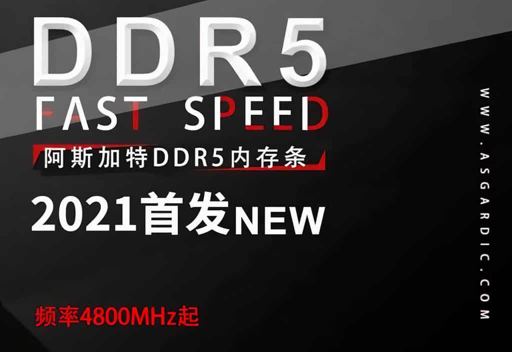 Китайская компания Asgard готовит модули памяти DDR5-4800 для процессоров Intel Alder Lake-S