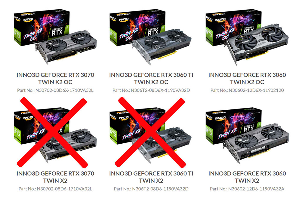В дефицитные времена Inno3D предпочитает продавать OC-версии с большей маржей
