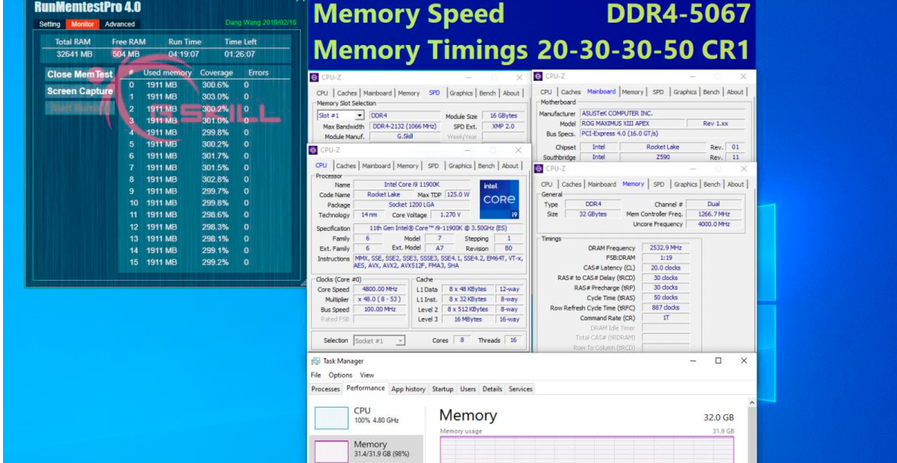 Для процессоров Rocket Lake-S и платформы Z590 G.Skill предлагает сверхскоростные комплекты DDR4-5333