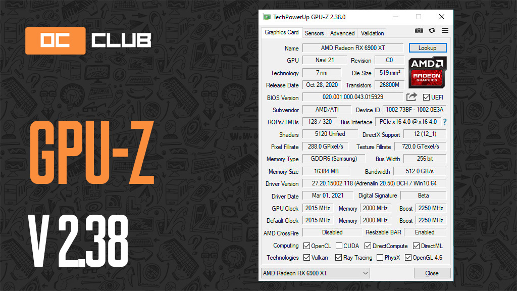 GPU-Z v2.38.0 обзавелась поддержкой Radeon RX 6700, RX 6600 XT и RX 6600