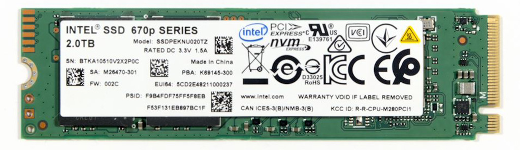 Intel 670p – «народные» NVMe-накопители на 144-слойной QLC-памяти