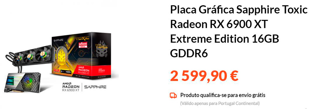 Sapphire Radeon RX 6900 XT Toxic Extreme Edition стоит от 2600 евро