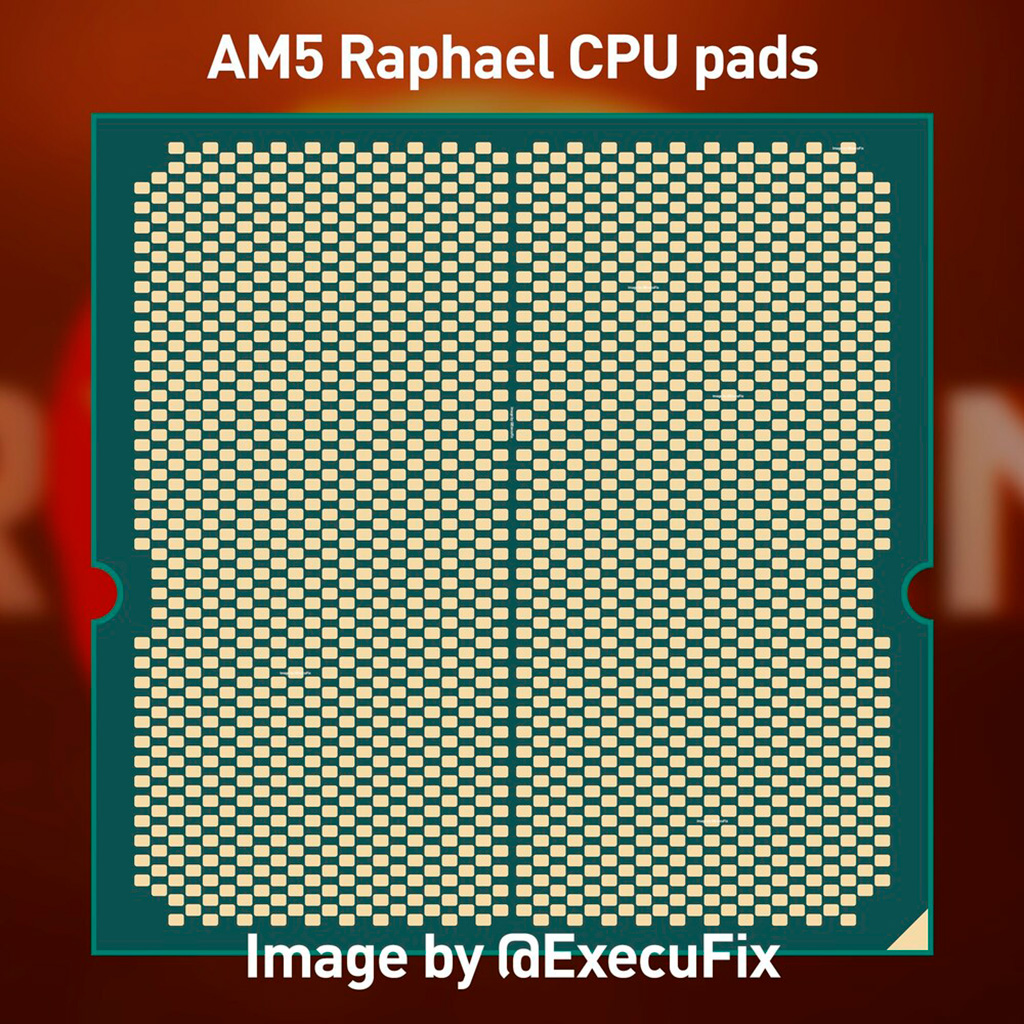 «Брюшко» процессоров в исполнении AMD AM5 (LGA1718) будет выглядеть так