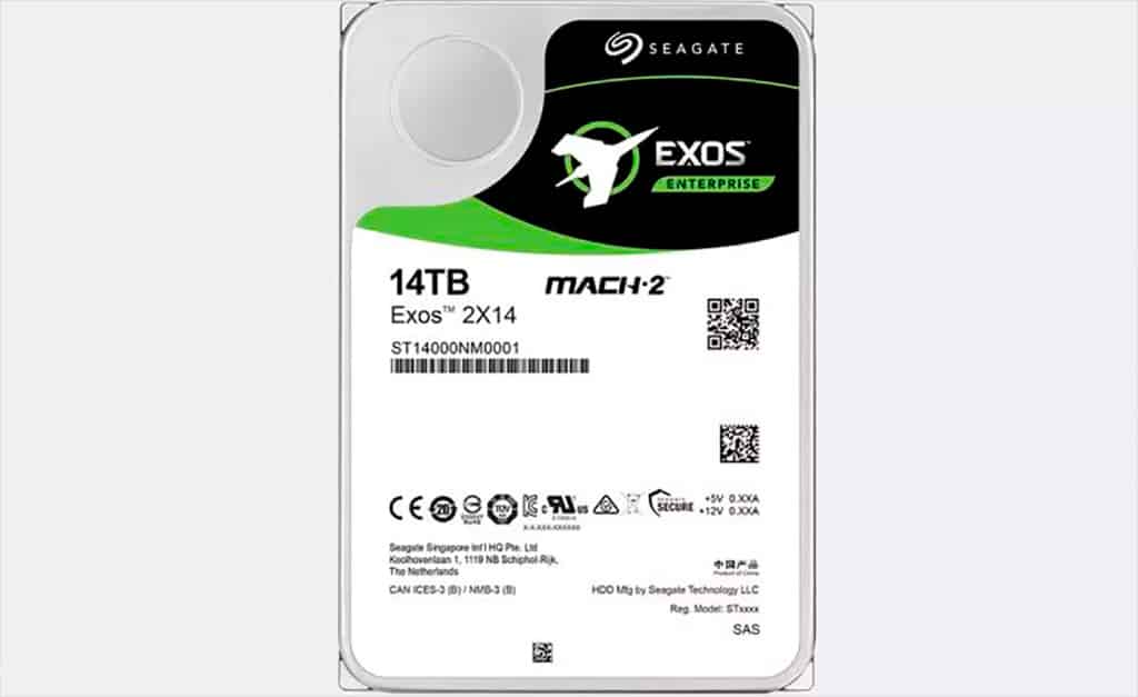 Seagate Exos 2X14 ёмкостью 14 ТБ – самый быстрый HDD-накопитель в мире
