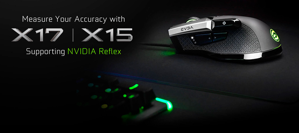 Мыши EVGA X17 и X15 поддерживают технологию NVIDIA Reflex Latency Analyzer