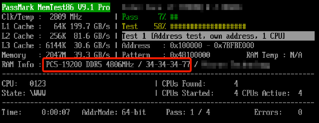 Тест оперативной памяти MemTest86 научился работать с DDR5