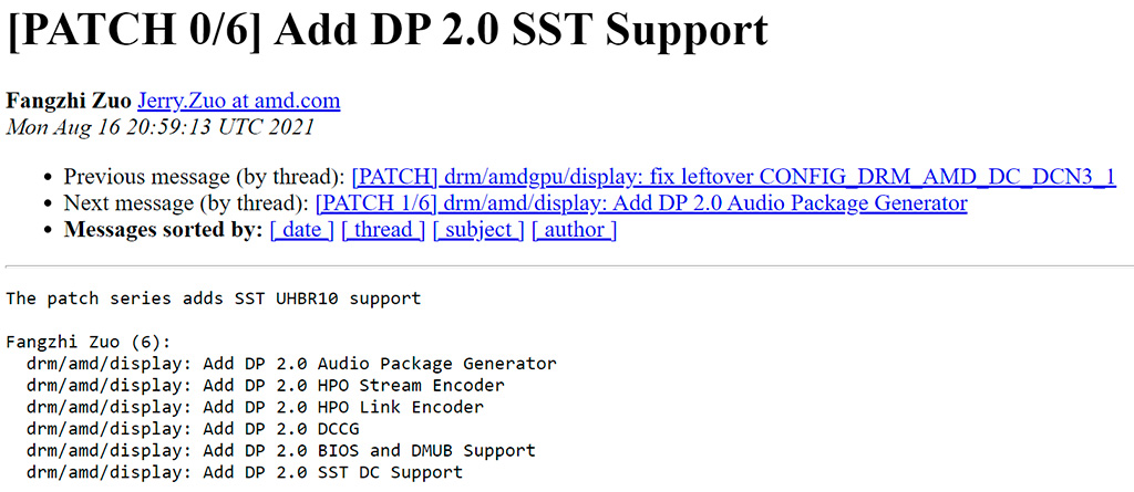 Видеокартам AMD Radeon RX 7000 приписывается поддержка DisplayPort 2.0