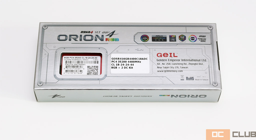 GeIL Orion RGB DDR4-4400 2x 8 ГБ (GOSR416GB4400C18ADC): обзор. В стоке бодряк, в разгон ну никак