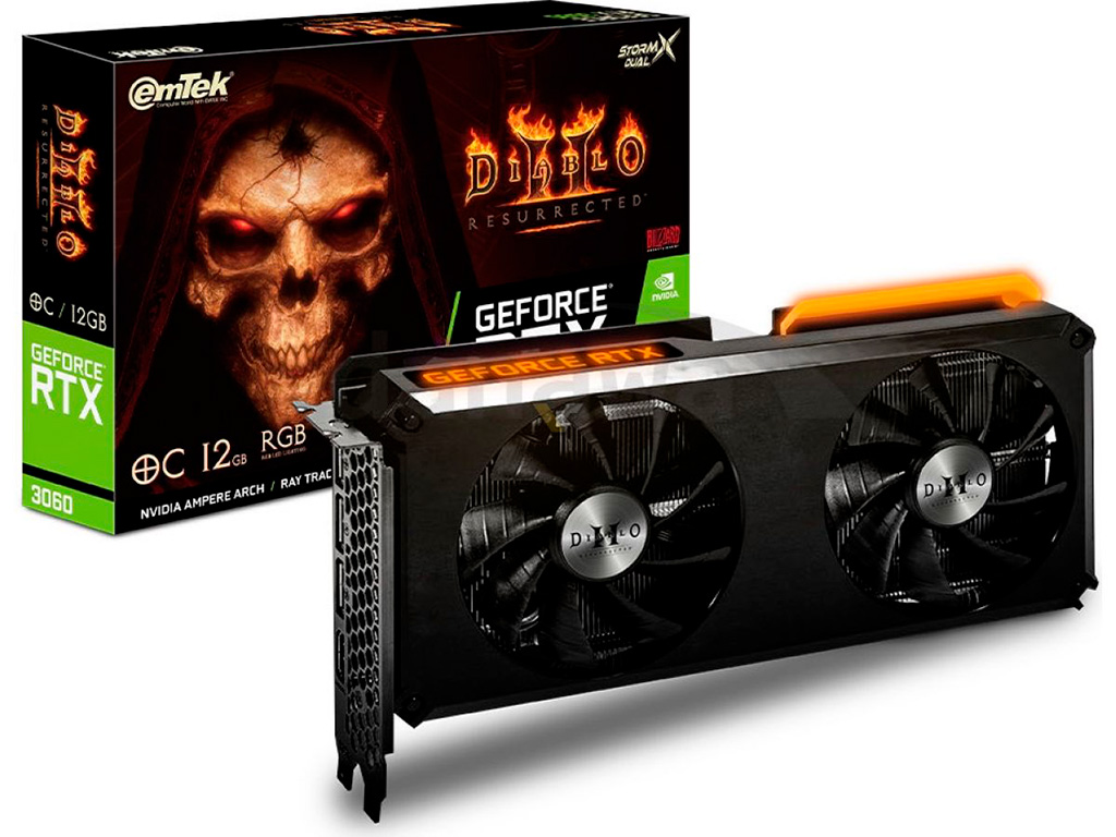 Diablo II мне в компьютер!: Emtek предлагает видеокарты GeForce RTX 3060 и RTX 3070 Ti в стиле Diablo II: Resurrected