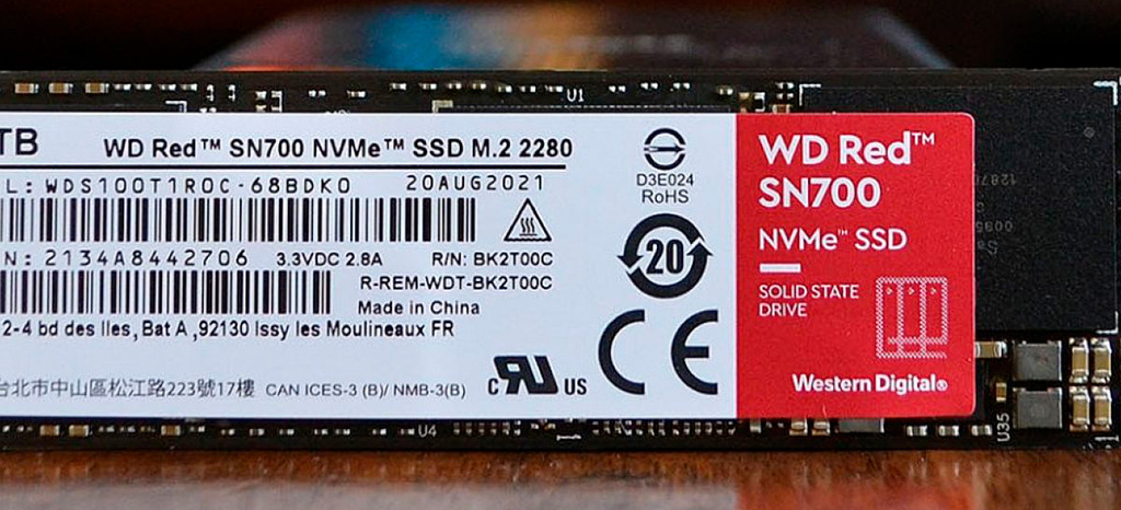 Накопители WD Red SN700 для сетевых хранилищ выдерживают свыше 2000 полных перезаписей