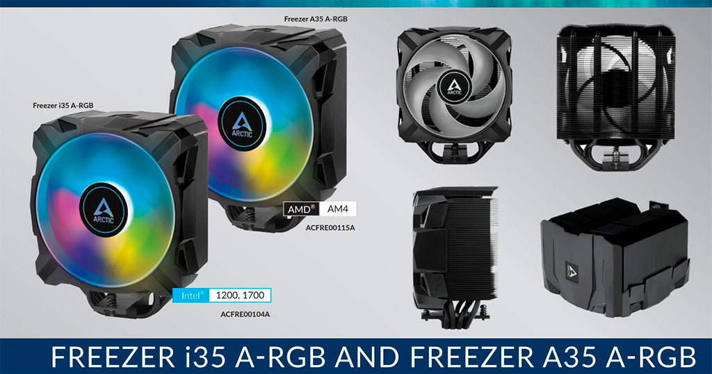 Arctic предложит недорогие процессорные кулеры Freezer i35 A-RGB и Freezer A35 A-RGB с большой гарантией