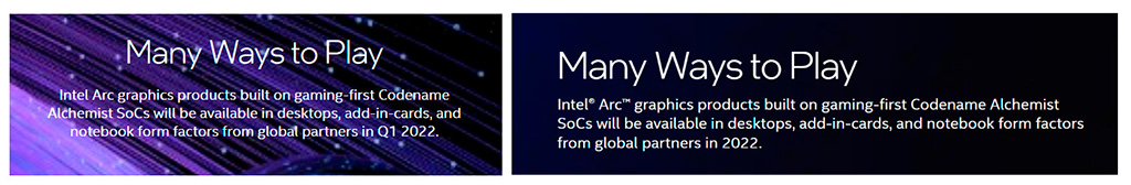 На сайте Intel внезапно пропало упоминание релиза видеокарт Arc в первом квартале 2022