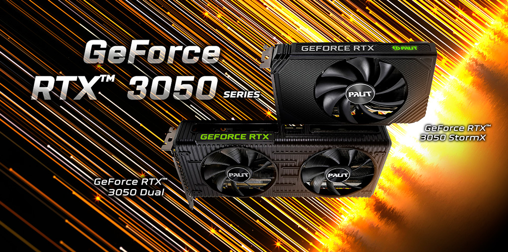 Palit выпустила два исполнения GeForce RTX 3050: Dual и StormX